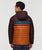 The Cotopaxi Mens Fuego Down Hooded Jacket in Coffee and Sienna