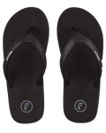 The Foamlife Womens Zani Womens Flip Flops in Glitter Black