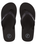 The Foamlife Womens Zani Womens Flip Flops in Glitter Black