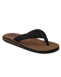 The Foamlife Mens Mully Cork Flip Flops in Black