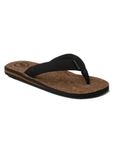 The Foamlife Mens Mully Cork Flip Flops in Black