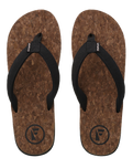 The Foamlife Mens Mully Cork Flip Flops in Black