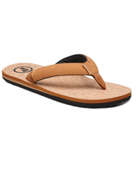 The Foamlife Mens Mully Cork Flip Flops in Tan