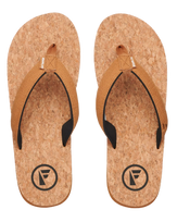 The Foamlife Mens Mully Cork Flip Flops in Tan