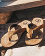 The Foamlife Mens Mully Cork Flip Flops in Tan