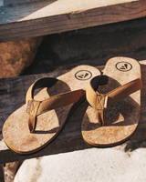 The Foamlife Mens Mully Cork Flip Flops in Tan