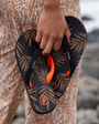 The Foamlife Womens Zikat SC Flip Flops in Black & Brown