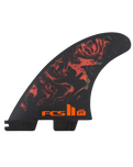 The FCS FCS II Filipe Toledo Large Tri Fins in Black & Red