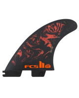 The FCS FCS II Filipe Toledo Large Tri Fins in Black & Red