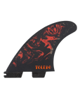 The FCS FCS II Filipe Toledo Large Tri Fins in Black & Red