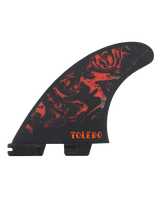 The FCS FCS II Filipe Toledo Large Tri Fins in Black & Red