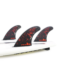 The FCS FCS II Filipe Toledo Large Tri Fins in Black & Red