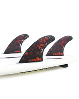 The FCS FCS II Filipe Toledo Large Tri Fins in Black & Red