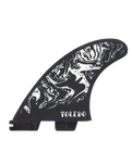 The FCS FCS II Filipe Toledo Medium Tri Fins in Black & White