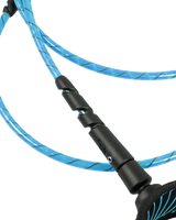 The FCS Freedom Helix 7'0" Leash in Blue & Black