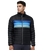 The Cotopaxi Mens Fuego Down Jacket in Black & Pacific Stripe