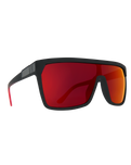 The Spy Flynn Sunglasses in Soft Matte Black Red Fade & Happy Grey Green with Light Red Spectra Mirror