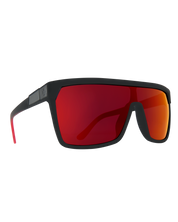 The Spy Flynn Sunglasses in Soft Matte Black Red Fade & Happy Grey Green with Light Red Spectra Mirror