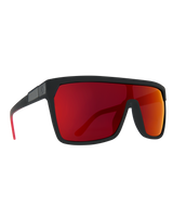 The Spy Flynn Sunglasses in Soft Matte Black Red Fade & Happy Grey Green with Light Red Spectra Mirror