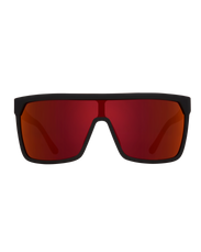 The Spy Flynn Sunglasses in Soft Matte Black Red Fade & Happy Grey Green with Light Red Spectra Mirror