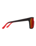 The Spy Flynn Sunglasses in Soft Matte Black Red Fade & Happy Grey Green with Light Red Spectra Mirror