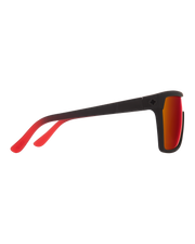 The Spy Flynn Sunglasses in Soft Matte Black Red Fade & Happy Grey Green with Light Red Spectra Mirror