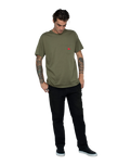 The Florence Marine X Mens Burgee Pocket T-Shirt in Burnt Olive