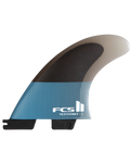 The FCS FCS II Performer PC Tri Surfboard Fins in Tranquil Blue