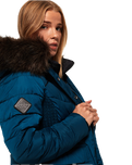 The Superdry Womens Glacier Biker Jacket in Teal