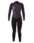 The Gul Womens Womens G-Force 3/2mm Back Zip Wetsuit in Black & Mulberry