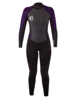 The Gul Womens Womens G-Force 3/2mm Back Zip Wetsuit in Black & Mulberry