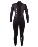 The Gul Womens Womens G-Force 3/2mm Back Zip Wetsuit in Black & Mulberry