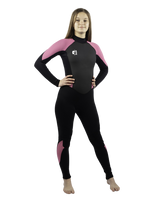 The Gul Girls G-Force 3/2mm Back Zip Wetsuit in Black & Pink