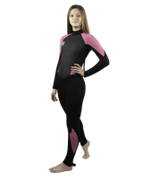 The Gul Girls G-Force 3/2mm Back Zip Wetsuit in Black & Pink