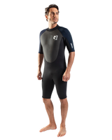 The Gul Mens G-Force 3/2mm Shorty Back Zip Wetsuit in Black & Navy