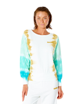 The Rip Curl Womens Sun Drenched Sweatshirt in Turquoise