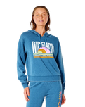 The Rip Curl Womens Wave Shapers Hoodie in Dark Teal