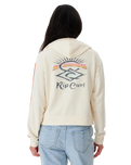 The Rip Curl Womens Archive Zip Through Sweatshirt in Bone