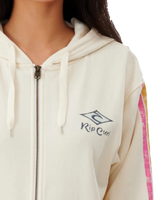 The Rip Curl Womens Archive Zip Through Sweatshirt in Bone