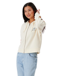 The Rip Curl Womens Archive Zip Through Sweatshirt in Bone