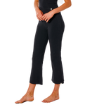 The Rip Curl Womens Premium Rib Cropped Trousers in Black