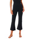 The Rip Curl Womens Premium Rib Cropped Trousers in Black