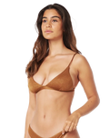 The Rip Curl Womens Playabella Fixed Tri Bikini Top in Chocolate