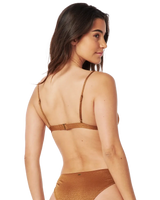 The Rip Curl Womens Playabella Fixed Tri Bikini Top in Chocolate