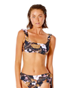 The Rip Curl Womens Playabella Square Neck Bikini Top in Black