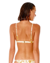 The Rip Curl Womens Summer Palm Fixed Tri Bikini Top in Honey