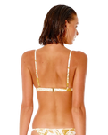 The Rip Curl Womens Summer Palm Fixed Tri Bikini Top in Honey