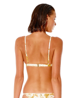 The Rip Curl Womens Summer Palm Fixed Tri Bikini Top in Honey