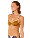 The Rip Curl Womens Playabella Balconette Bikini Top in Chocolate