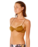 The Rip Curl Womens Playabella Balconette Bikini Top in Chocolate